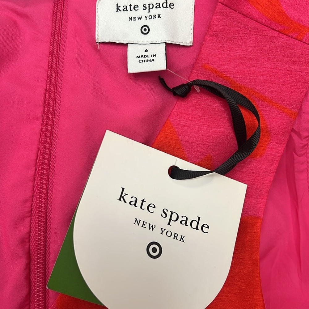 kate spade Pink & Coral Floral Peplum Midi Dress - Picture 7 of 8
